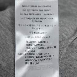 Pre Owned Alexander McQueen Grey Cotton Printed Short Sleeve T-Shirt M