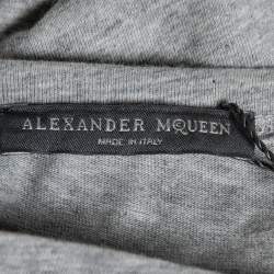 Pre Owned Alexander McQueen Grey Cotton Printed Short Sleeve T-Shirt M