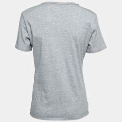 Pre Owned Alexander McQueen Grey Cotton Printed Short Sleeve T-Shirt M