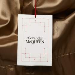 Pre Owned Alexander McQueen Beige Gabardine Belted Peplum Trench Coat S