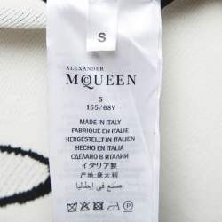 Pre Owned Alexander McQueen Black/White Floral Jacquard Knit Flared Midi Skirt S