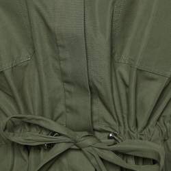 Pre Owned Alexander McQueen Military Green Cotton Belted Shirt M