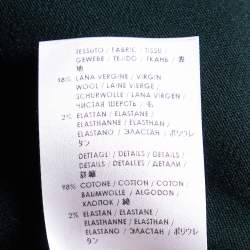 Pre Owned Alexander McQueen Dark Green Wool & Velvet Trim Mini Skirt M