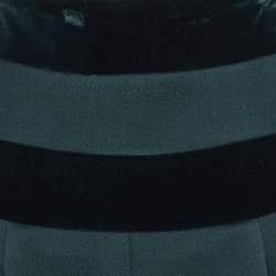 Pre Owned Alexander McQueen Dark Green Wool & Velvet Trim Mini Skirt M