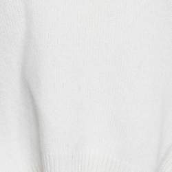 Pre Owned Alexander McQueen Ivory Cashmere Knit Peplum Scoop Jumper XS