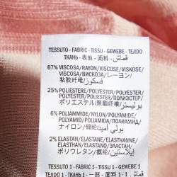 Pre Owned Alexander McQueen Pink Sheer Knit Off Shoulder Maxi Dress XS