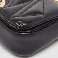 Alexander McQueen Black Leather Small The Seal Shoulder Bag