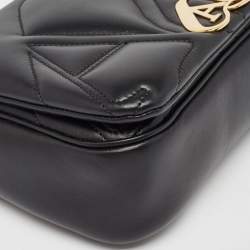 Alexander McQueen Black Leather Small The Seal Shoulder Bag