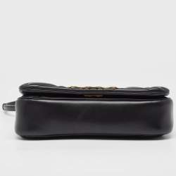 Alexander McQueen Black Leather Small The Seal Shoulder Bag