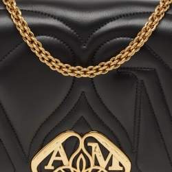 Alexander McQueen Black Leather Small The Seal Shoulder Bag