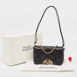 Alexander McQueen Black Leather Small The Seal Shoulder Bag