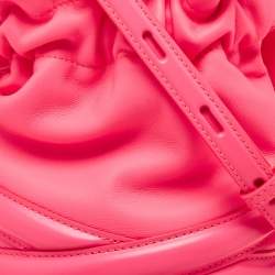 Alexander McQueen Neon Pink Leather The Soft Curve Bucket Bag