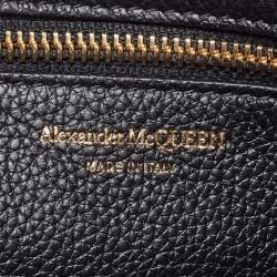 Alexander McQueen Black Leather Mini Shopper Tote
