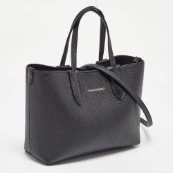 Alexander McQueen Black Leather Mini Shopper Tote
