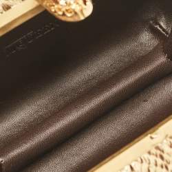 Alexander McQueen Metallic Gold Python Skull Box Clutch