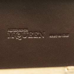 Alexander McQueen Metallic Gold Python Skull Box Clutch