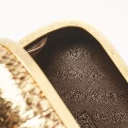 Alexander McQueen Metallic Gold Python Skull Box Clutch