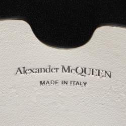 Alexander McQueen White Leather Large Logo Wristlet Pouch