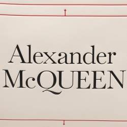 Alexander McQueen White Leather Large Logo Wristlet Pouch