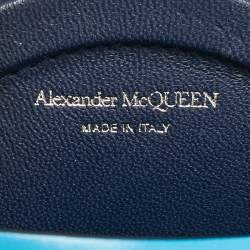 Alexander McQueen Blue Leather Mini The Curve Bucket Bag