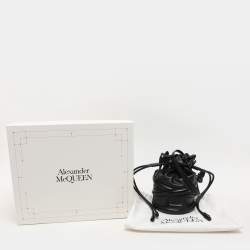 Alexander McQueen Black Leather The Soft Curve Drawstring Bucket Bag