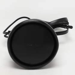 Alexander McQueen Black Leather The Soft Curve Drawstring Bucket Bag