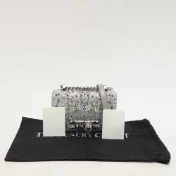 Alexander McQueen Grey Embellished Suede Mini Jewelled Shoulder Bag