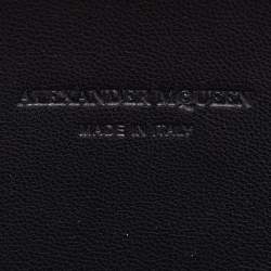 Alexander McQueen Black Satin Floral Knuckle Clutch