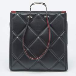 Pre Owned Alexander McQueen Black Quilted Leather The Tall Story Tote