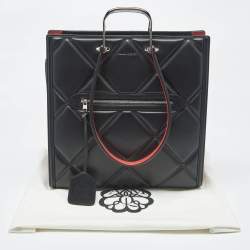 Pre Owned Alexander McQueen Black Quilted Leather The Tall Story Tote