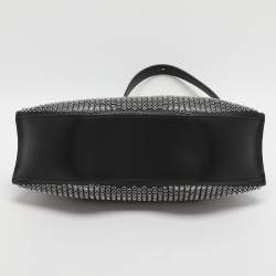 Pre Owned حقيبة كلاتش ألكسندر ماكوين دي منتا جلد عيليتس أسود