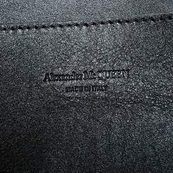 Pre Owned Alexander McQueen Black Leather De Manta Tote