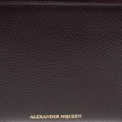 Alexander McQueen Burgundy Leather Zip Around Compact Wallet