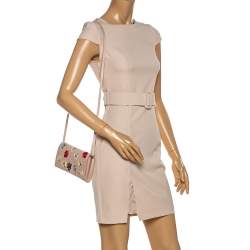 Pre Owned Alexander McQueen Beige Leather Insignia Crossbody Bag