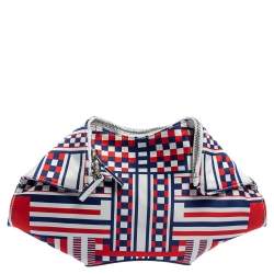 مملوكة مسبقًا Alexander McQueen Multicolor Satin Geometric Print De Manta Clutch
