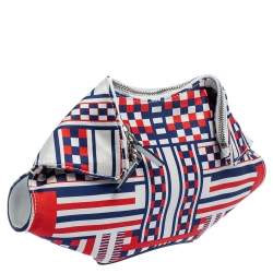 مملوكة مسبقًا Alexander McQueen Multicolor Satin Geometric Print De Manta Clutch