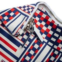 مملوكة مسبقًا Alexander McQueen Multicolor Satin Geometric Print De Manta Clutch