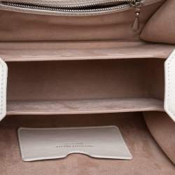 Pre Owned Alexander McQueen White Leather and Tweed Box 19 Crosssbody Bag