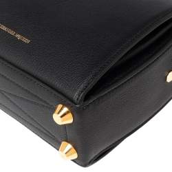 Pre Owned Alexander McQueen Black Leather Box 19 Shoulder Bag
