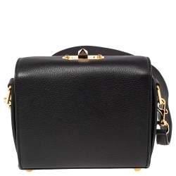 Pre Owned Alexander McQueen Black Leather Box 19 Shoulder Bag
