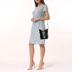 Pre Owned Alexander McQueen Black Leather Small The Curve Crossbody Bag