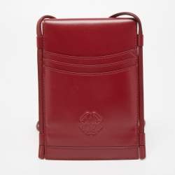 Alexander McQueen Red Leather Micro The Curve Crossbody Bag 