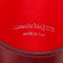 Alexander McQueen Red Leather Micro The Curve Crossbody Bag 
