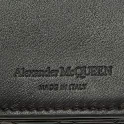 Alexander McQueen Black Patent Leather Skull Continental Wallet