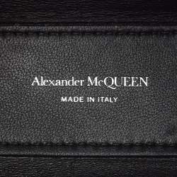 Pre Owned Alexander McQueen Black Leather Mini Jeweled Hobo
