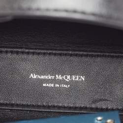 Pre Owned Alexander McQueen Black Leather Mini Jeweled Hobo