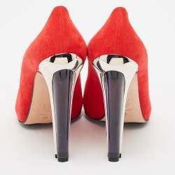 Alexander McQueen Red Suede Pointed Toe Pumps Size 39