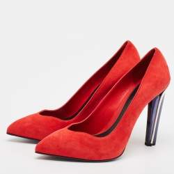 Alexander McQueen Red Suede Pointed Toe Pumps Size 39