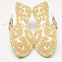 Pre Owned Alexander McQueen Pink Satin and Suede Sprint Runner Low-Top Sneakers Size 39