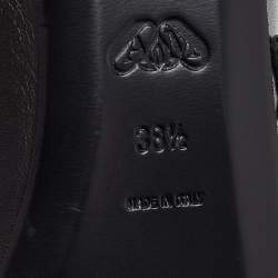 Pre Owned Alexander McQueen Black Leather Caged Mary Jane Ballet Flats Size 38.5